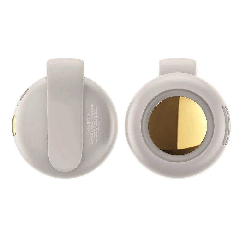PocketBreeze clip-on bladeless mini fan with gold mirror accent
